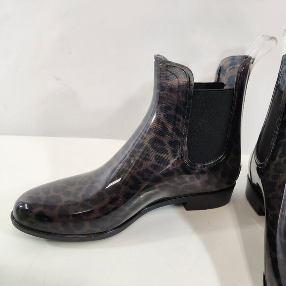 Sam Edelman Tinsley Rain Boot Leopard Clear Shiny Womens US Size 8 Unworn w/ Box - Picture 4 of 12